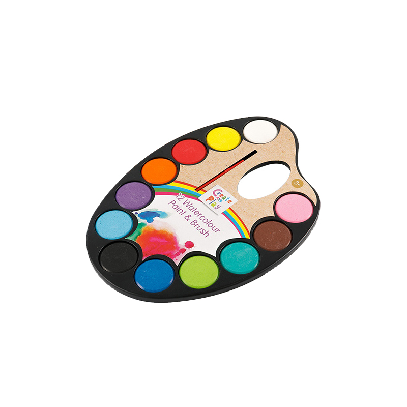 24-färgs Solid Watercolors Paint Cake för studenter